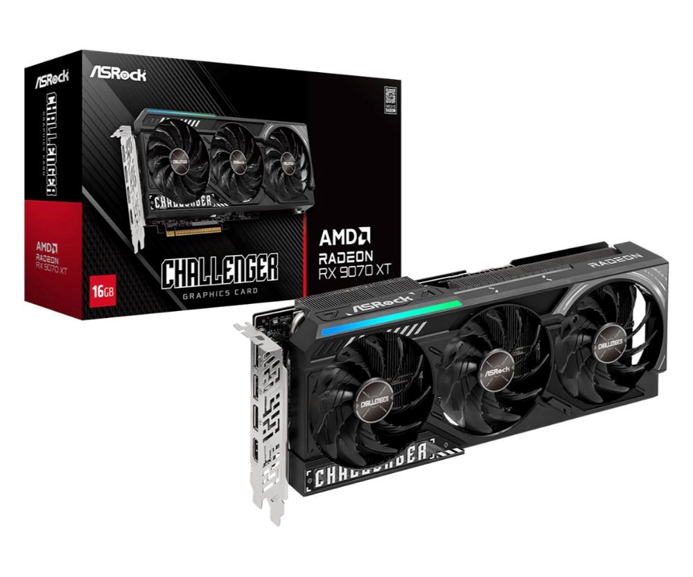 ASRock VGA AMD Radeon RX 9070 XT Challenger 16GB,  RX 9070 XT,  16GB GDDR6,  3xDP,  1x HDMI0 