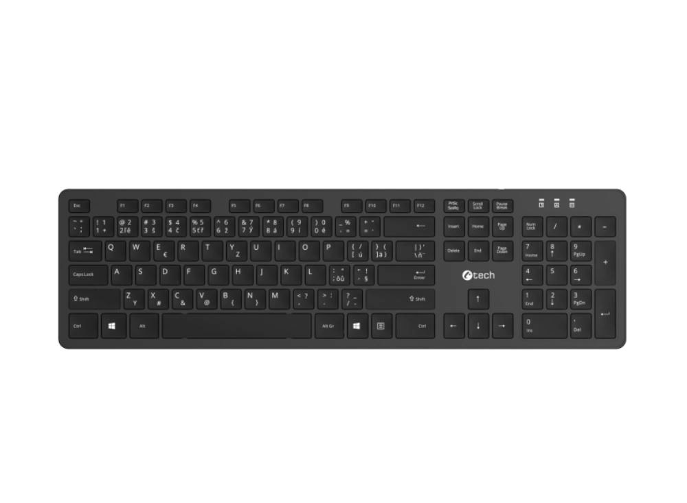 C-TECH Klávesnice KB-115,  bezdrátová 2.4Ghz,  slim,  CZ/ SK1 