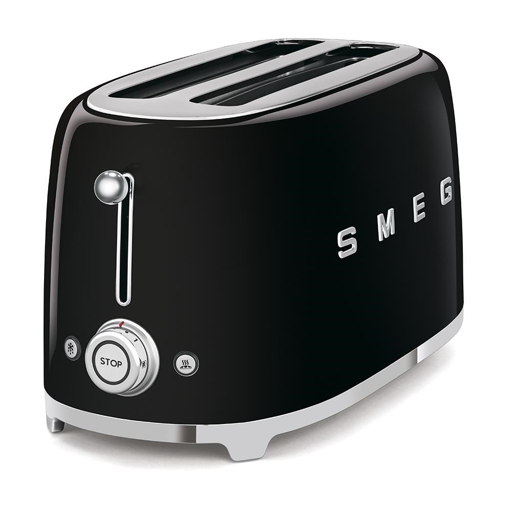 Smeg TSF02BLEU,  toustovač /  topinkovač,  4 toasty,  6 úrovní opékání,  zásuvka na drobky,  styl. 50. let,  černý1 