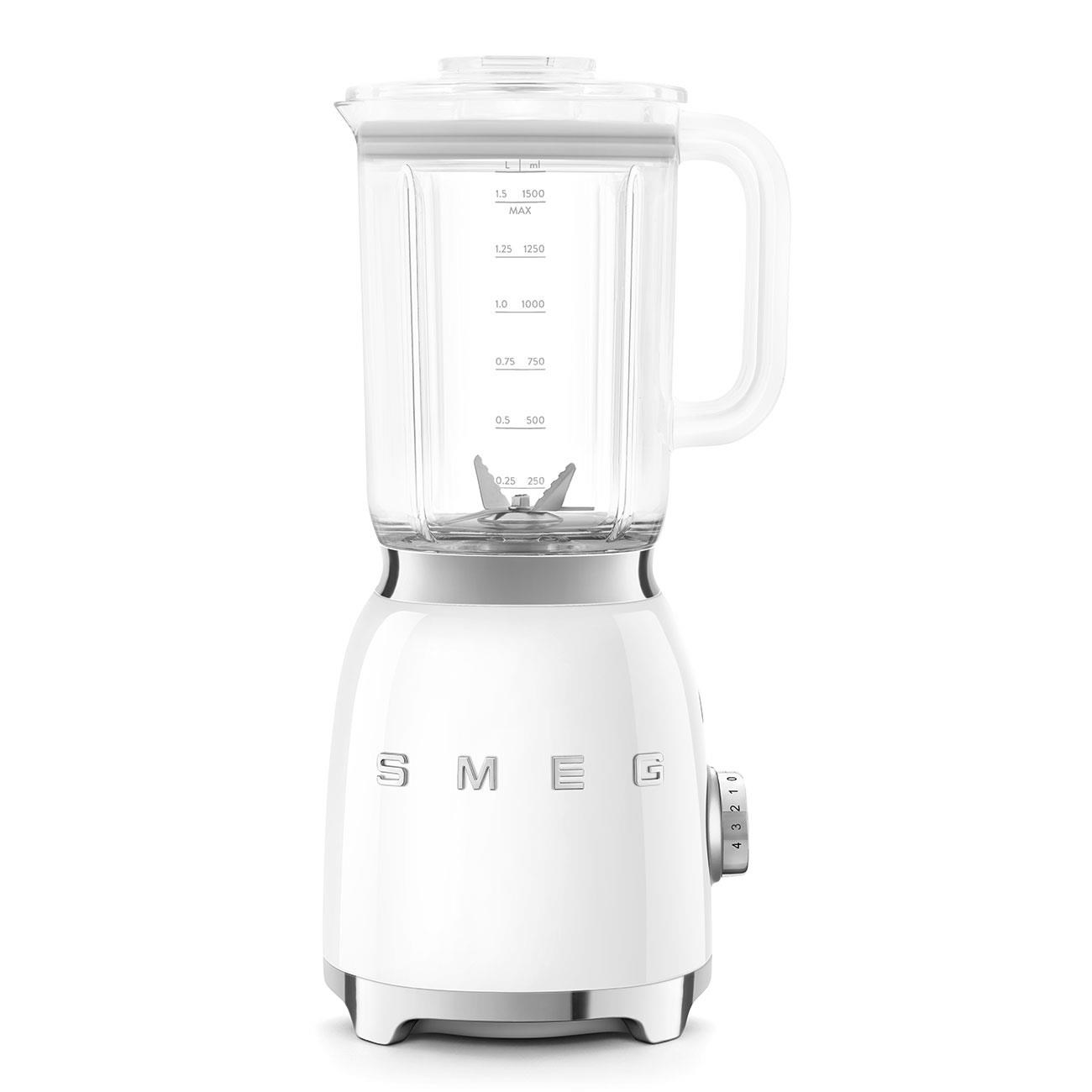 Smeg BLF03WHEU mixér,  800 W,  4 programy,  funkce pulse,  18000 RPM,  nerezové ostří,  Ice crush,  50"s Style,  bílý0 