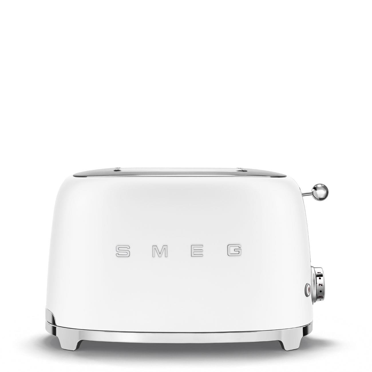 Smeg TSF01WHMEU toustovač /  topinkovač,  2 toasty,  6 úrovní opékání,  zásuvka na drobky,  styl. 50. let,  matně bílá0 