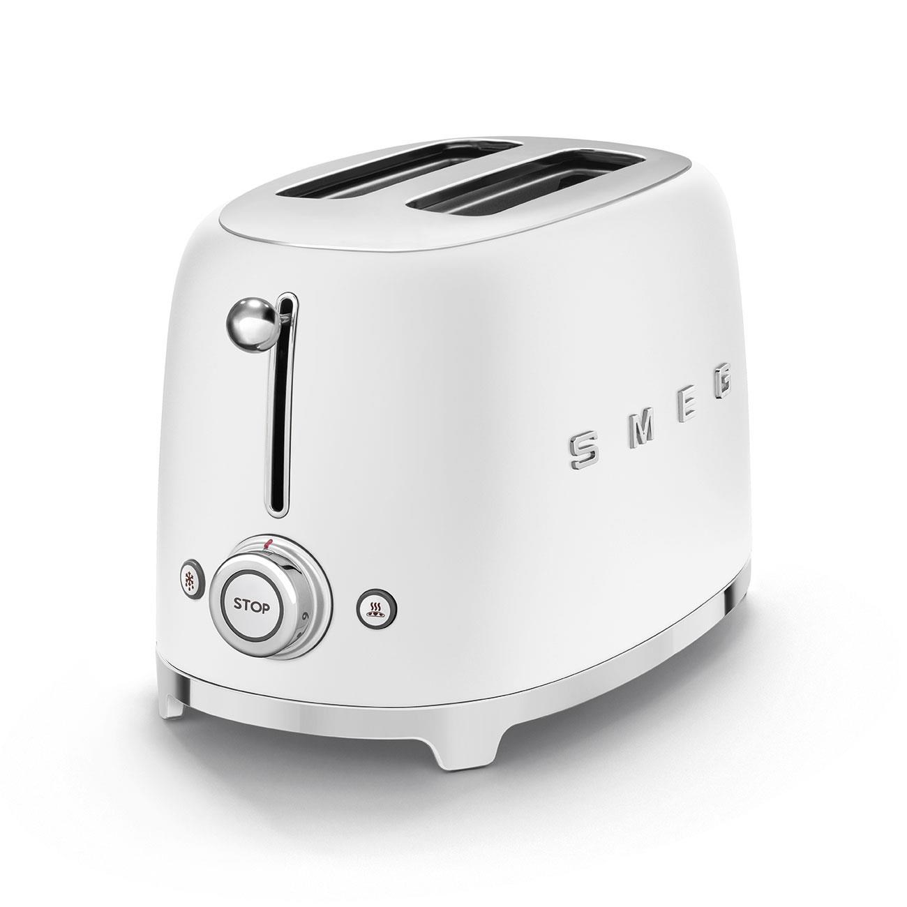 Smeg TSF01WHMEU toustovač /  topinkovač,  2 toasty,  6 úrovní opékání,  zásuvka na drobky,  styl. 50. let,  matně bílá1 