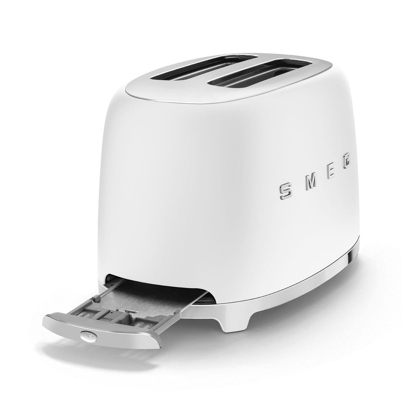 Smeg TSF01WHMEU toustovač /  topinkovač,  2 toasty,  6 úrovní opékání,  zásuvka na drobky,  styl. 50. let,  matně bílá5 