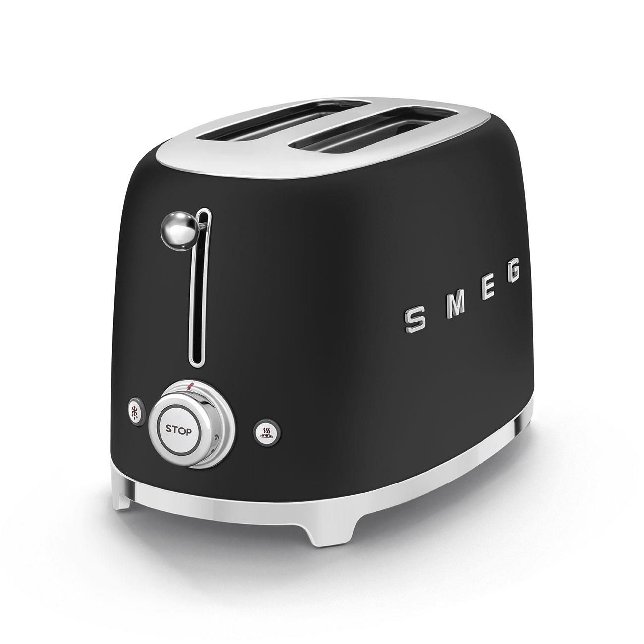 Smeg TSF01BLMEU toustovač /  topinkovač,  2 toasty,  6 úrovní opékání,  zásuvka na drobky,  styl. 50. let,  matně černá1 