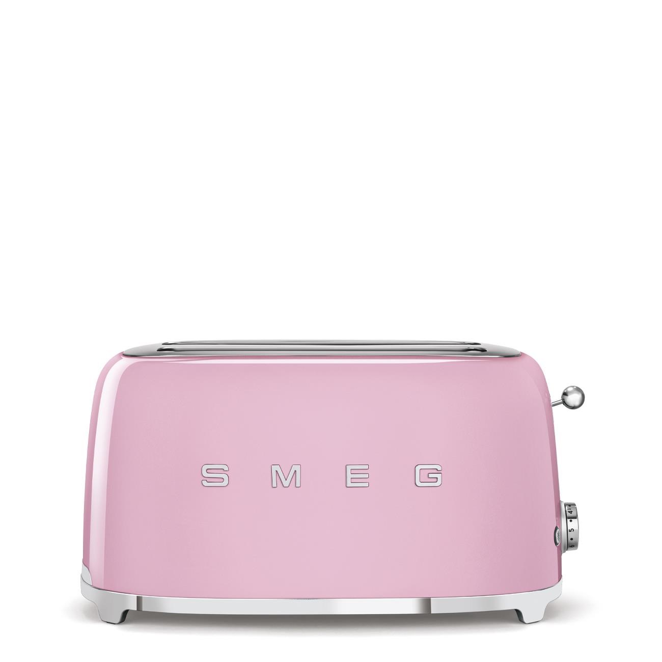 Smeg TSF02PKEU,  toustovač /  topinkovač,  4 toasty,  6 úrovní opékání,  zásuvka na drobky,  styl. 50. let,  růžový0 