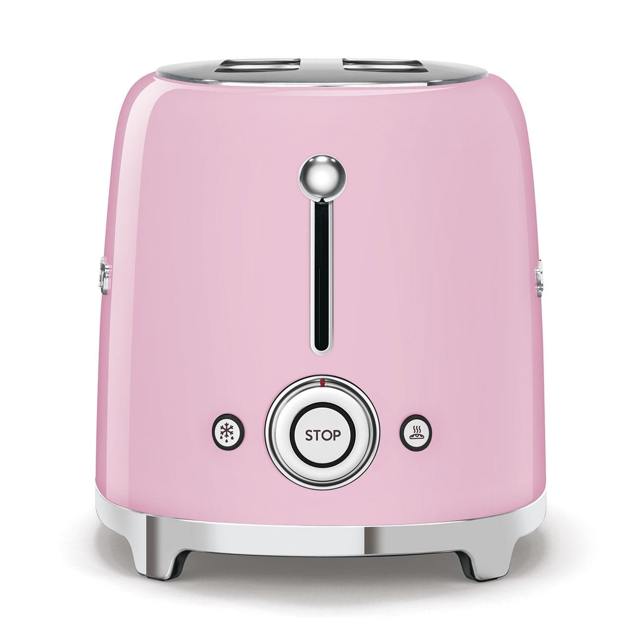 Smeg TSF02PKEU,  toustovač /  topinkovač,  4 toasty,  6 úrovní opékání,  zásuvka na drobky,  styl. 50. let,  růžový2 