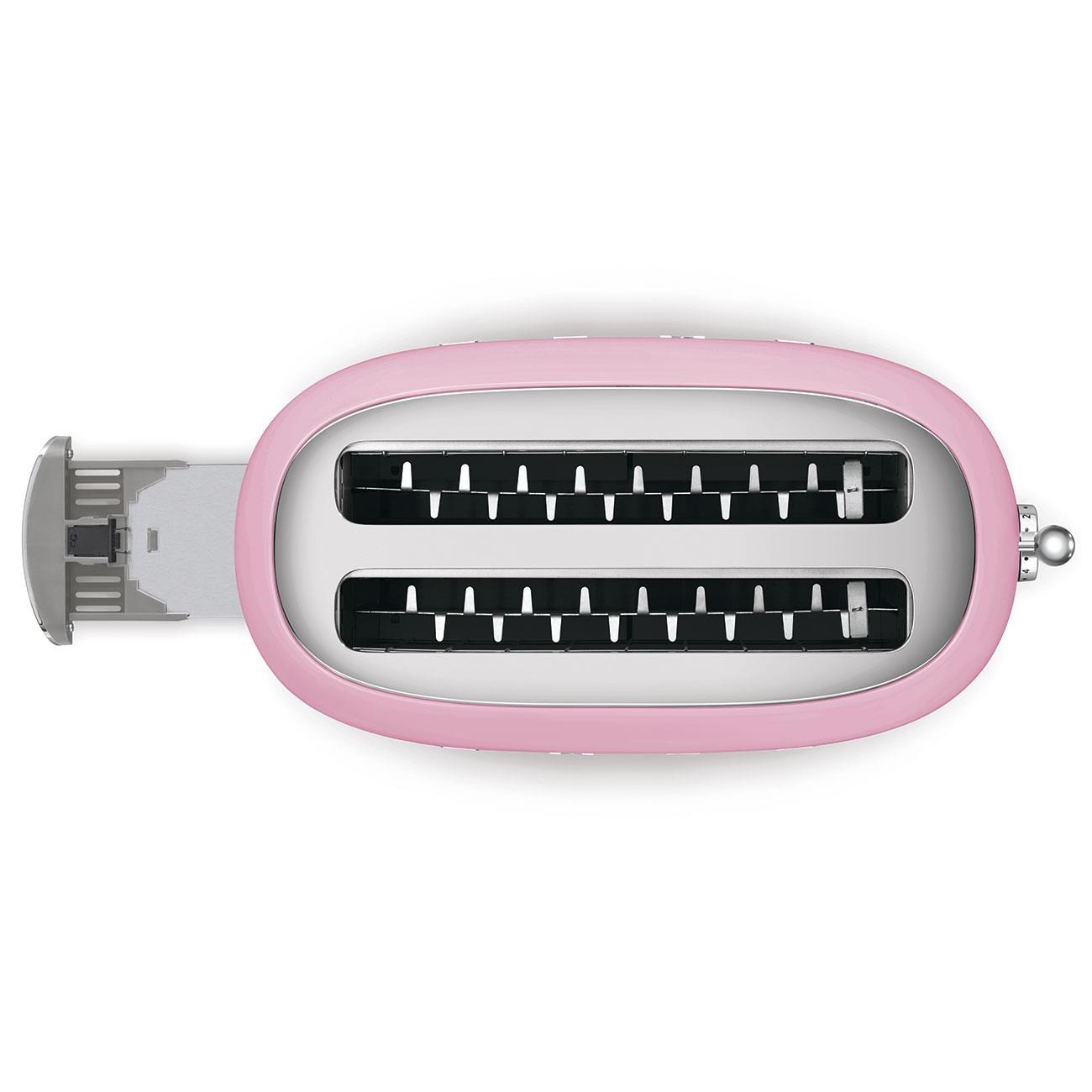 Smeg TSF02PKEU,  toustovač /  topinkovač,  4 toasty,  6 úrovní opékání,  zásuvka na drobky,  styl. 50. let,  růžový1 