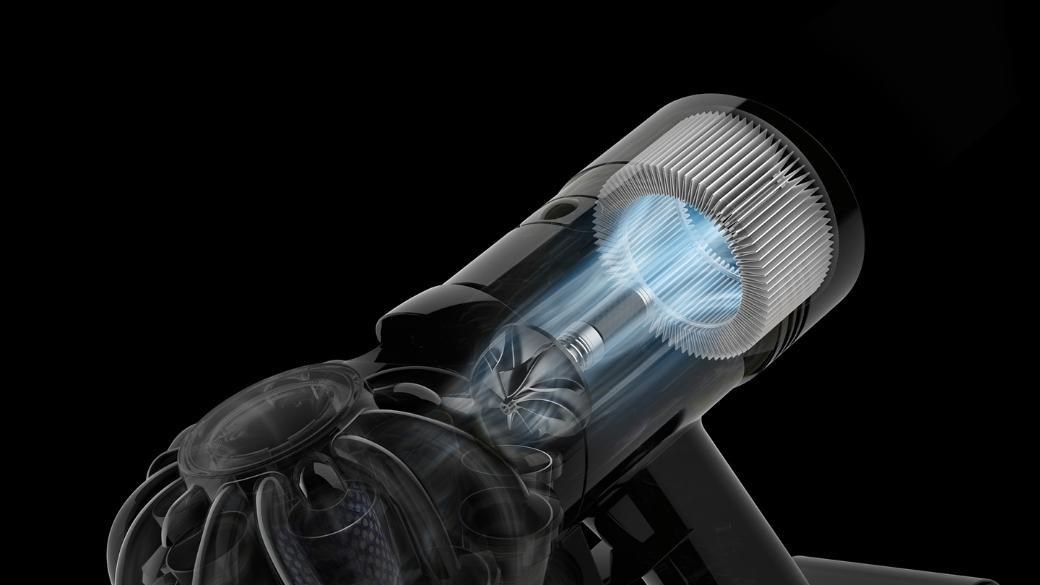 Dyson Car+Boat ruční vysavač,  šedá/ fialová,  výdrž až 50 min,  2 Tier Radial,  sací výkon 115 aW,  plně utěsněná filtrace6 