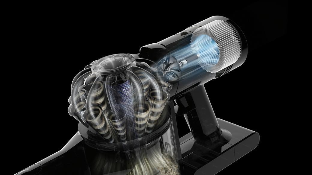 Dyson Car+Boat ruční vysavač,  šedá/ fialová,  výdrž až 50 min,  2 Tier Radial,  sací výkon 115 aW,  plně utěsněná filtrace4 