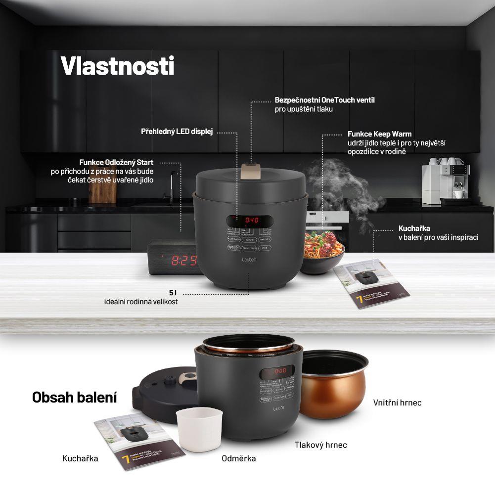 BAZAR - Lauben Electric Pressure Cooker 5000AT - Poškozený obal (Komplet)4 