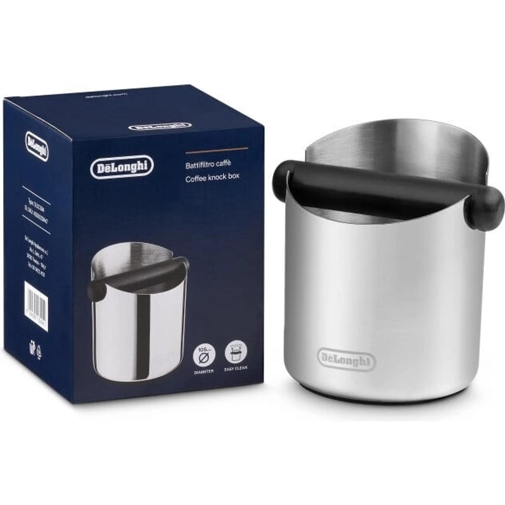 Delonghi DLSC084,  odklepávač na kávu,  nerezová ocel,  protiskluzová gumová základna,  vyjímatelná tyč0 
