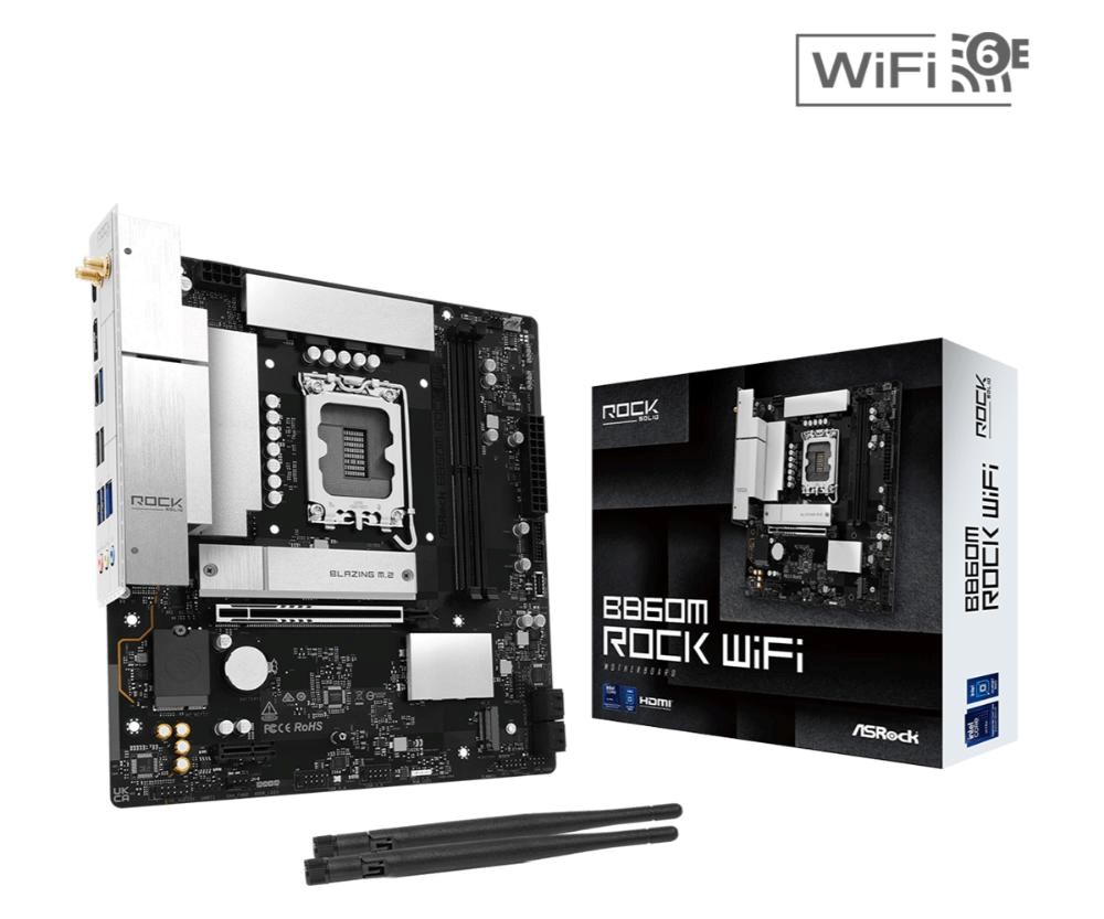 ASRock MB Sc LGA1851 B860M ROCK WIFI,  Intel B860,  2xDDR5,  1xHDMI,  1x DP,  WiFi,   mATX0 