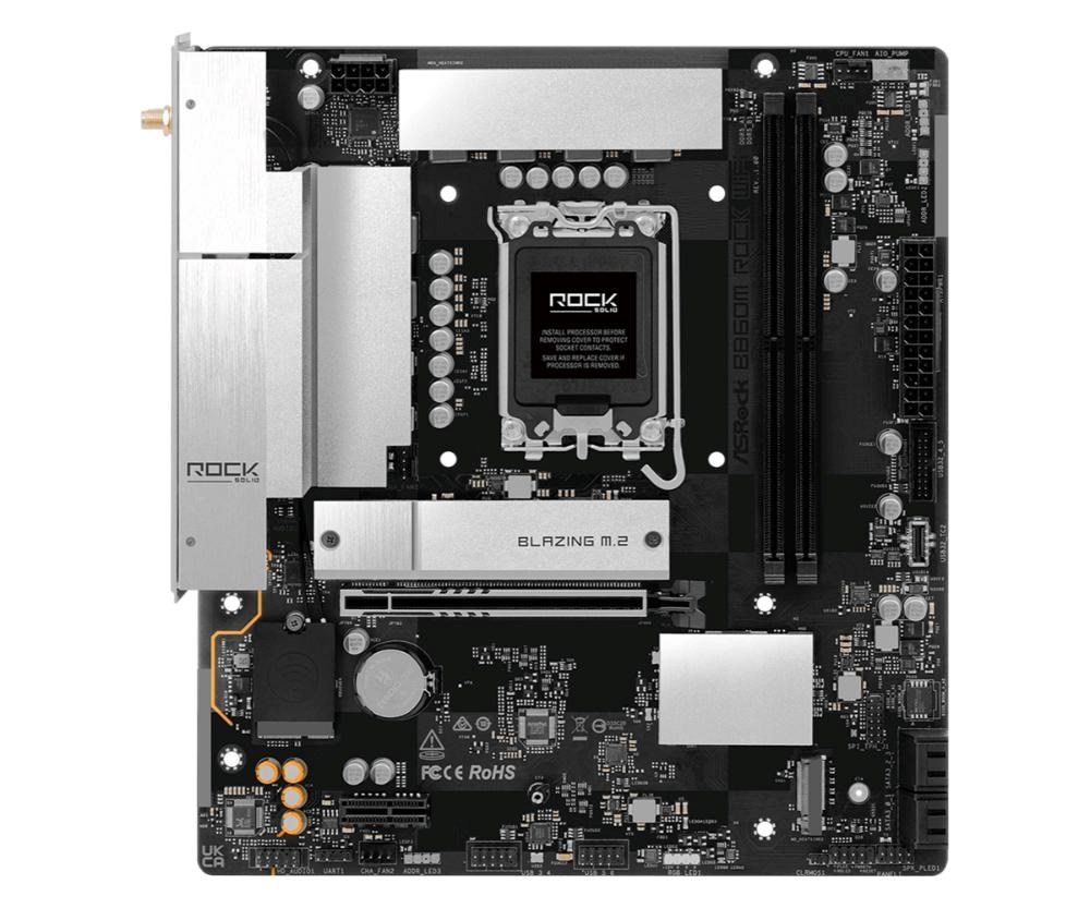 ASRock MB Sc LGA1851 B860M ROCK WIFI,  Intel B860,  2xDDR5,  1xHDMI,  1x DP,  WiFi,   mATX1 