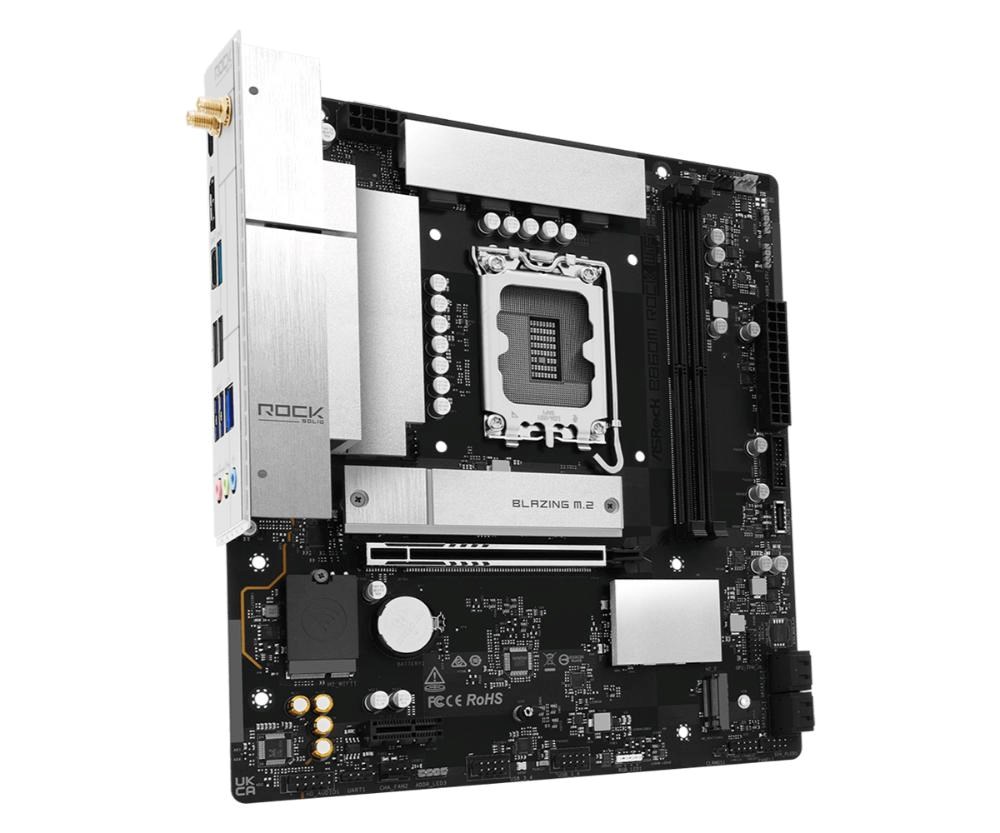 ASRock MB Sc LGA1851 B860M ROCK WIFI,  Intel B860,  2xDDR5,  1xHDMI,  1x DP,  WiFi,   mATX3 