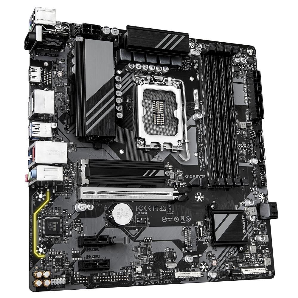 BAZAR - GIGABYTE MB Sc LGA1700 B760M DS3H WIFI6E GEN5,  Intel B760,  4xDDR5,  2xDP,  1xHDMI,  mATX - Po opravě (Komplet)2 