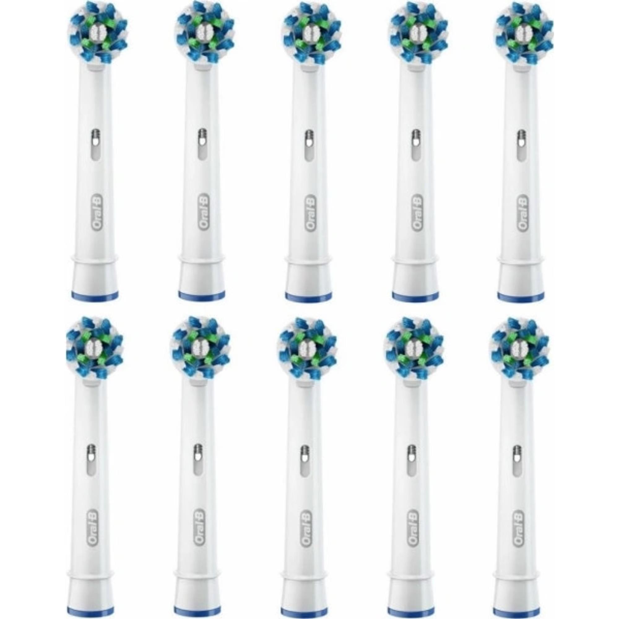 Oral-B Cross Action,  náhradní hlavice 10 ks,  bílé,  oscilačně-rotační technologie,  efektivní odstranění plaku0 