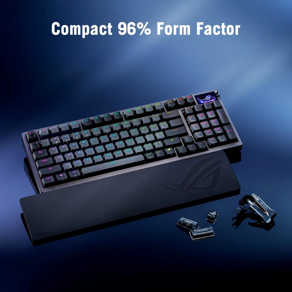 ASUS klávesnice ROG Azoth 96 HE,  Mechanická,  Bezdrátová,  BT,  RF 2.4GHz,  US,  černá9 