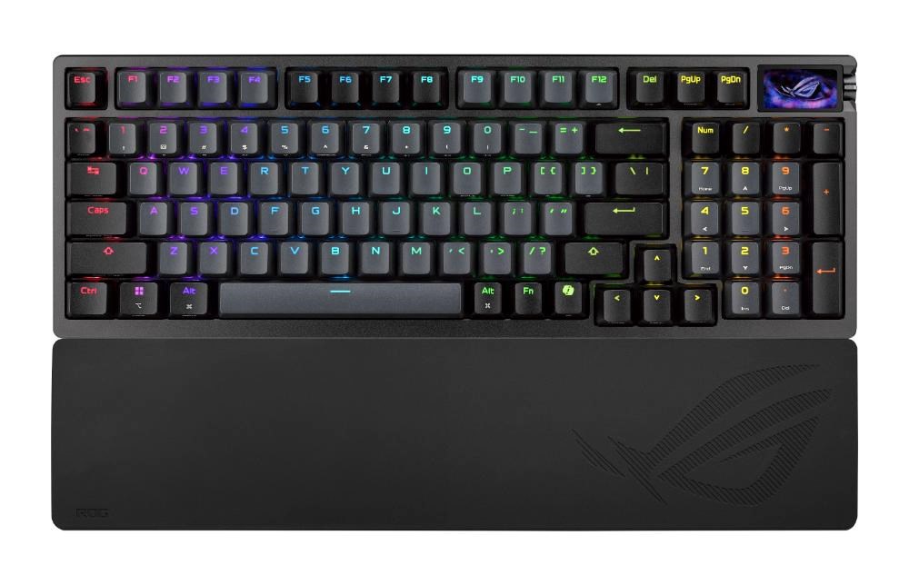 ASUS klávesnice ROG Azoth 96 HE,  Mechanická,  Bezdrátová,  BT,  RF 2.4GHz,  CZ/ SK,  černá0 