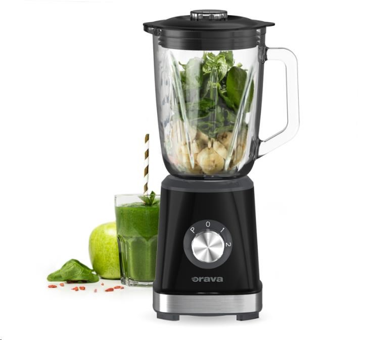 Orava Smoothie mixér,  500 W,  1, 5l skleněná nádoba,  nerezový 4-čepelový nůž,  2 rychlosti,  funkce Pulse1 