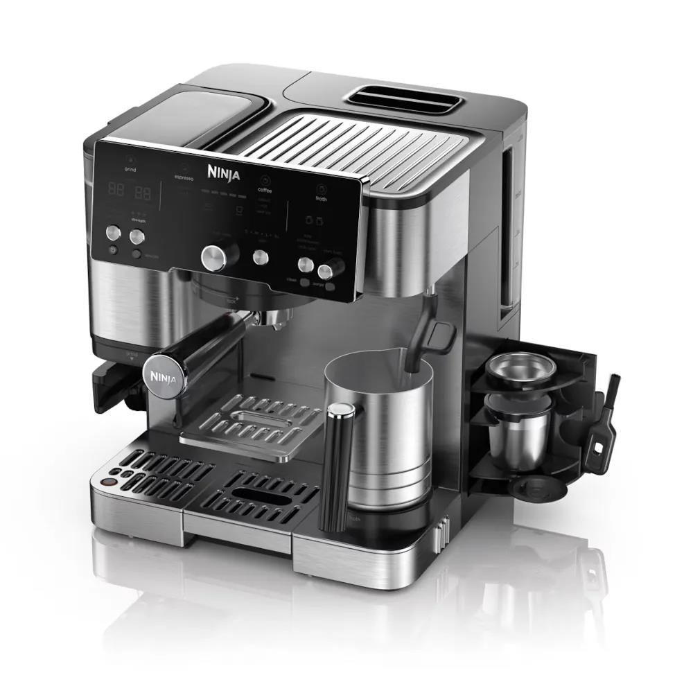 Ninja ES501EU Luxe™ Essential,  kávovar 2v1,  integrovaný mlýnek,  váha,  Barista Assist,  automatické pěnění mléka1 