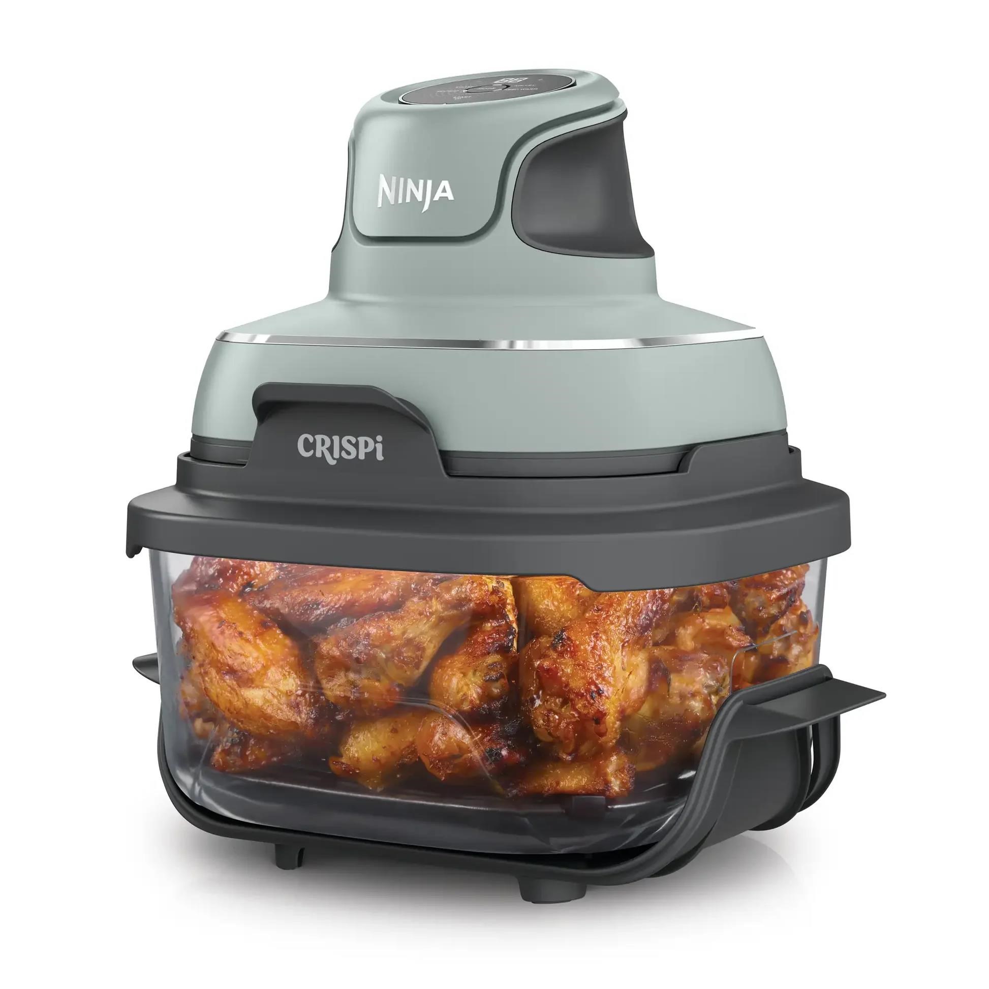Ninja FN101EUSG Crispi,  přenosná horkovzdušná fritéza,  4v1, zelená, příkon 1700 W,  skleněné nádoby 1, 4 l a 3, 8 l,  bez PFAS1 