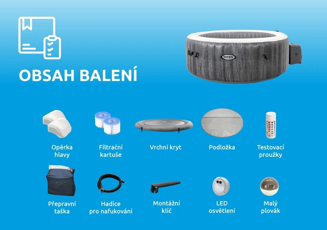 Intex Vířivý bazén Pure Spa - Bubble Greywood Deluxe NP 47 