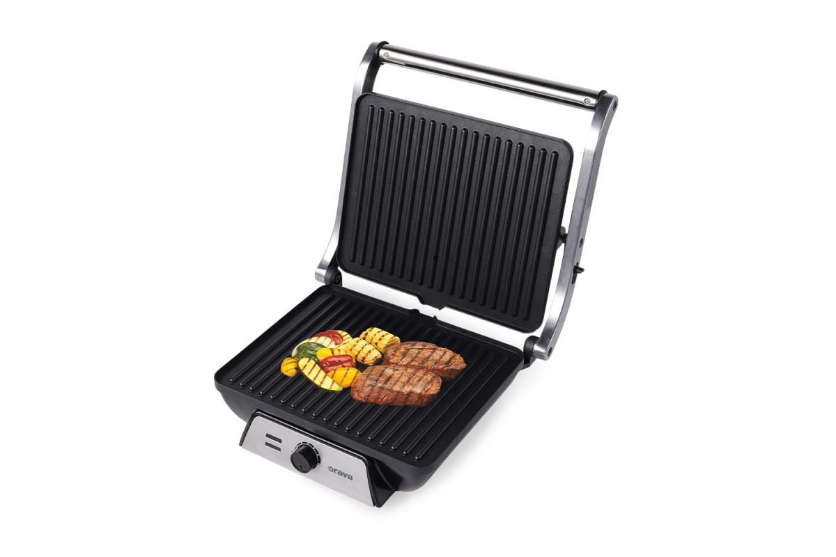 Orava Grillchef 4 elektrický kontaktní gril,  2000 W,  regulace teploty,  manuální ovládání,  tepelně izolovaná rukojeť0 