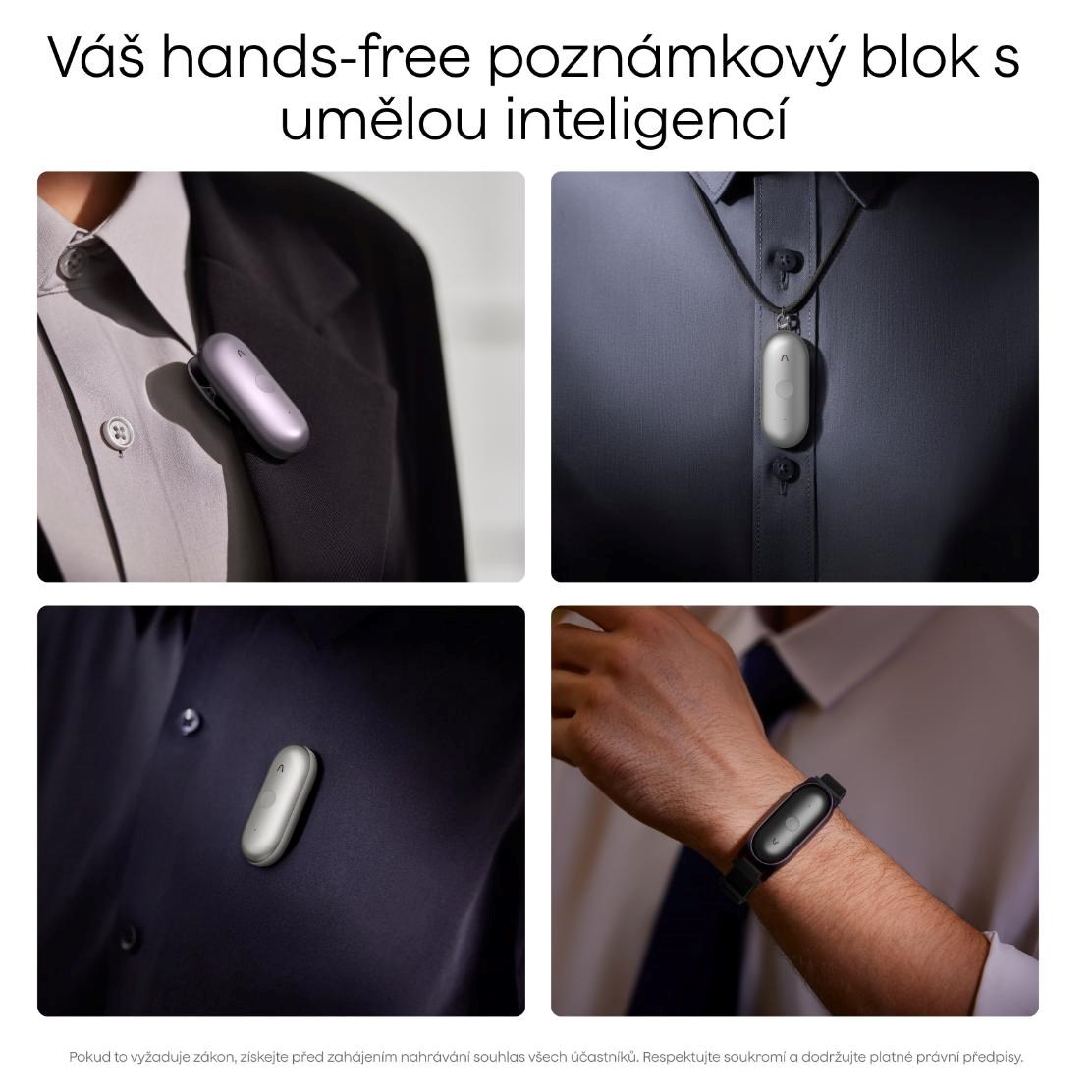 PLAUD Note Pin S Purple - AI hlasový záznamník + náramek a šňůrka na krk6 