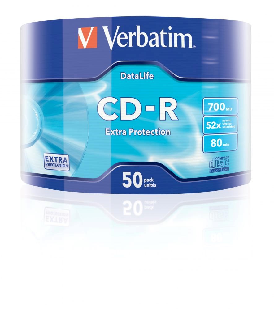 VERBATIM CD-R (50-pack)Wrap/ Extra Protection/ 52x/ 700MB1 