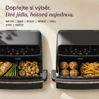Cosori Dual Blaze Twin Fry Compact horkovzdušná fritéza 8, 6 L,  keramika,  černá5 