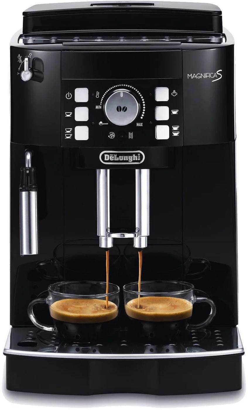 DeLonghi ECAM 21.117.B automatický kávovar,  15 bar,  vestavěný mlýnek,  dva šálky najednou,  tryska na páru,  černý0 