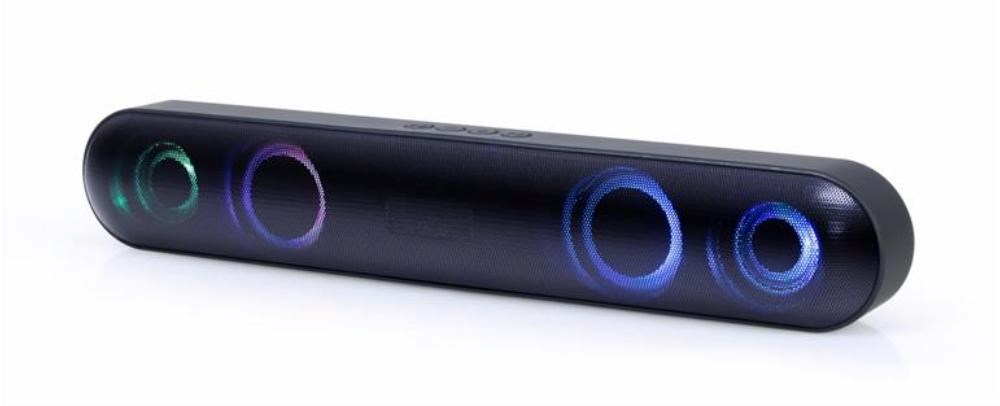 GEMBIRD Soundbar SPKBT-BAR400L,  Bluetooth,  2x5W,  LED podsvícení,  černá3 