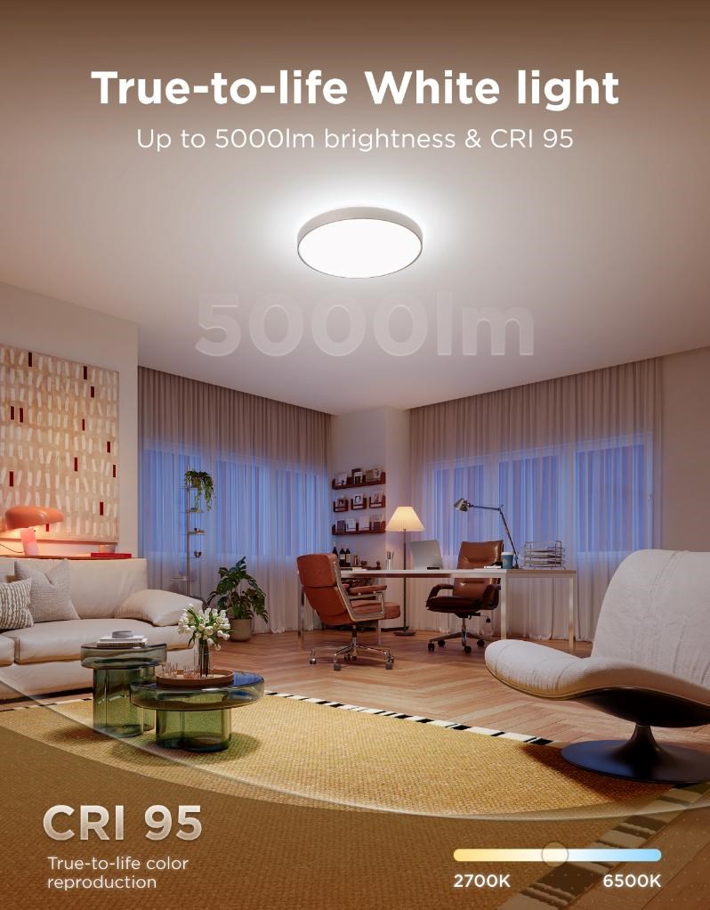 Govee Ultra RGBICWW Smart duální kulaté stropní světlo 5000lm 53cm Matter5 