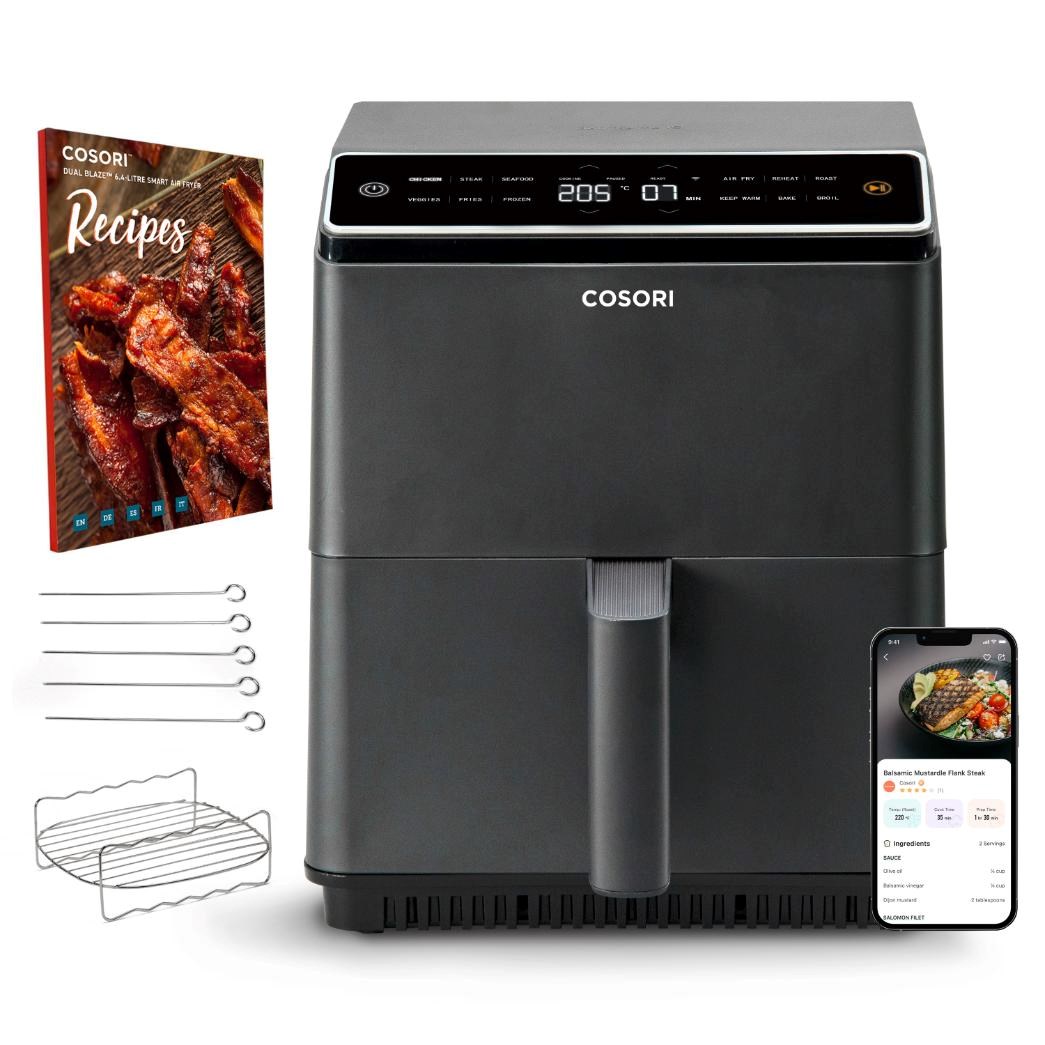 Cosori Dual Blaze 6.4L SMART horkovzdušná  fritéza + 5x špíz a gril. rošt,  černá0 