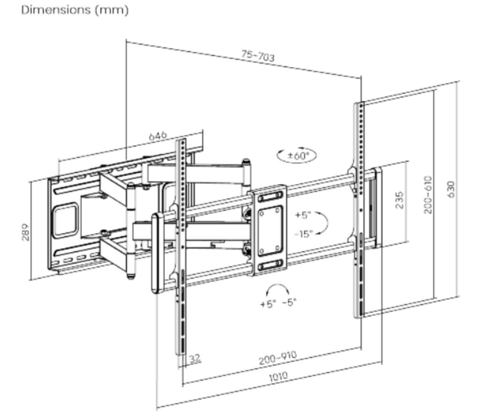 GEMBIRD Držák TV WM-120ST-01,  60