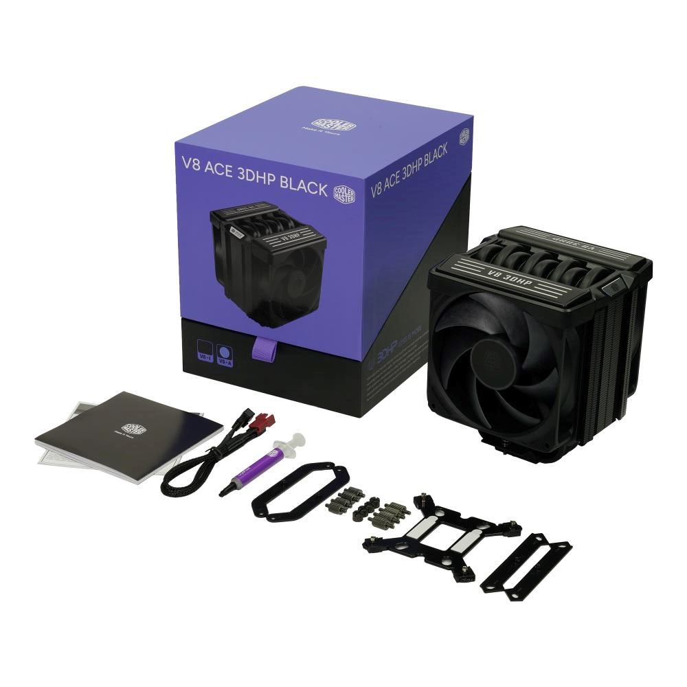 Cooler Master chladič V8 ACE 3DHP AMD,  2x120mm,  AM5,  černá10 
