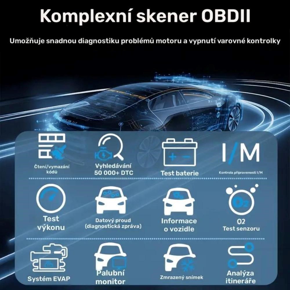 PremiumCord ELM327 OBD-II bezdrátový diagnostický skener pro automobily - Detektor vad v automobilu8 