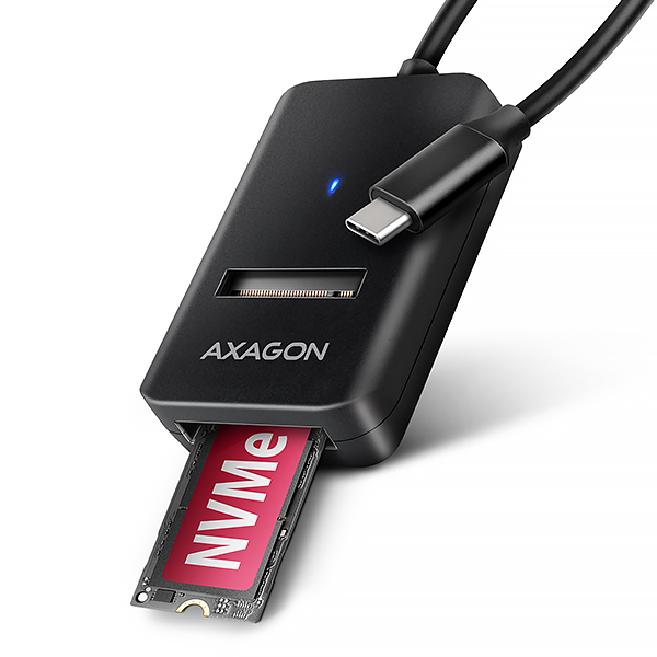 BAZAR - AXAGON ADM2-CM USB-C 10Gbps - M.2 NVMe & SATA SSD adaptér,  kabel USB-C 10cm - Poškozený obal (Komplet)0 