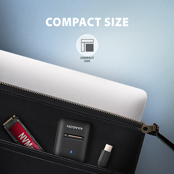 BAZAR - AXAGON ADM2-CM USB-C 10Gbps - M.2 NVMe & SATA SSD adaptér,  kabel USB-C 10cm - Poškozený obal (Komplet)4 