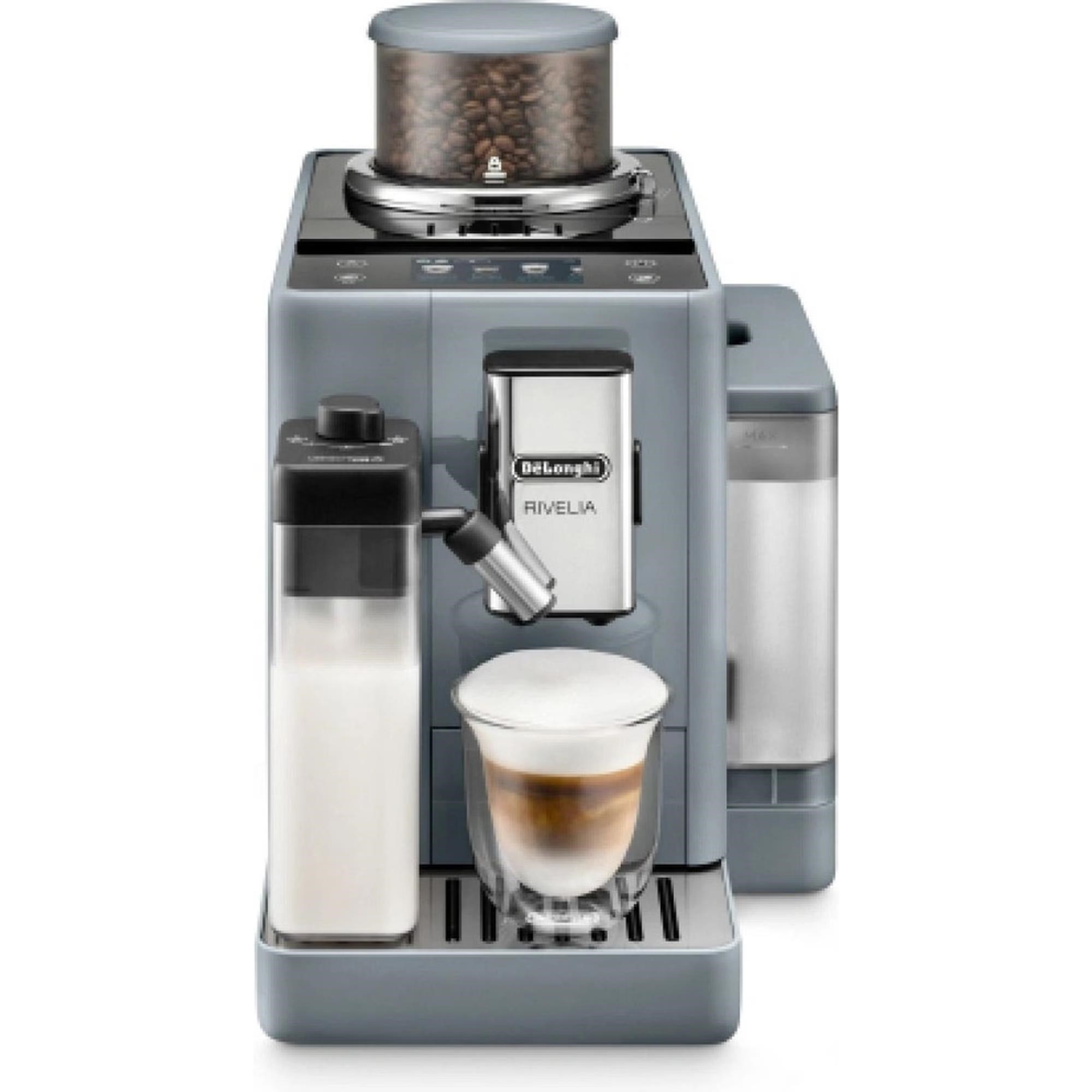 BAZAR - DeLonghi Rivelia EXAM440.55.G,  automatický kávovar šedý,  LatteCrema,  Bean Switch,  Bean Adapt,  16 nápojů - Poškoz0 