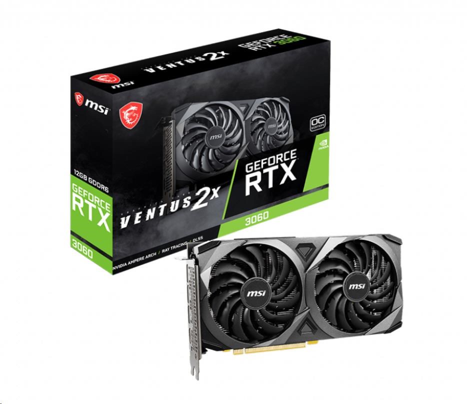 MSI VGA NVIDIA GeForce RTX 3060 VENTUS 2X 12G OC,  RTX 3060,  12GB GDDR6,  3xDP,  1xHDMI0 
