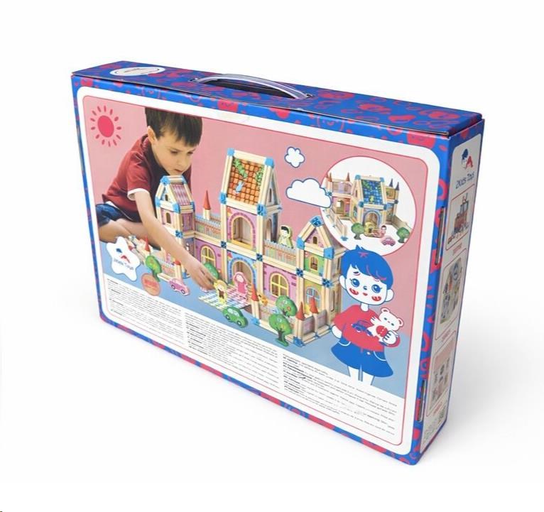 2Kids Toys Dřevěná stavebnice Zámek barevný3 