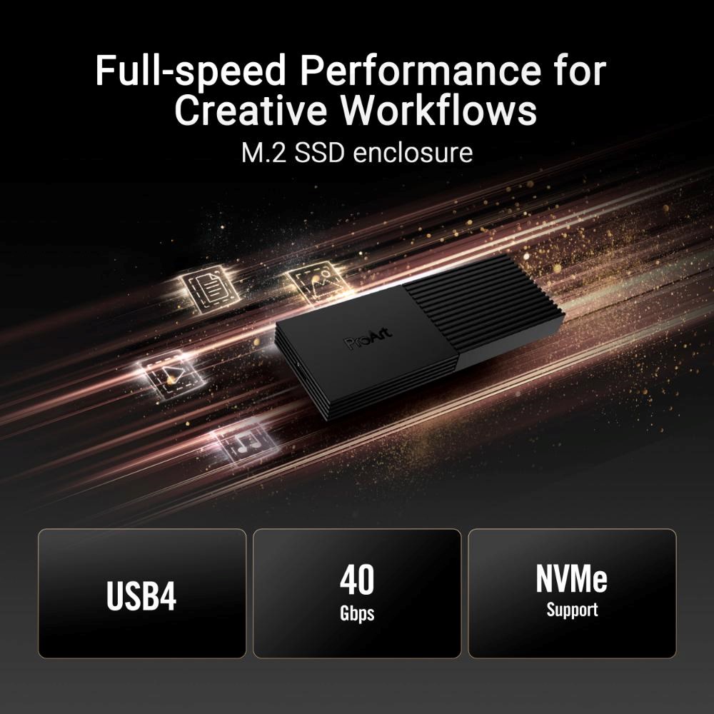 ASUS Externí box pro M.2 SSD ProArt PA410SU,  USB4,  M.2 2280,  černá8 