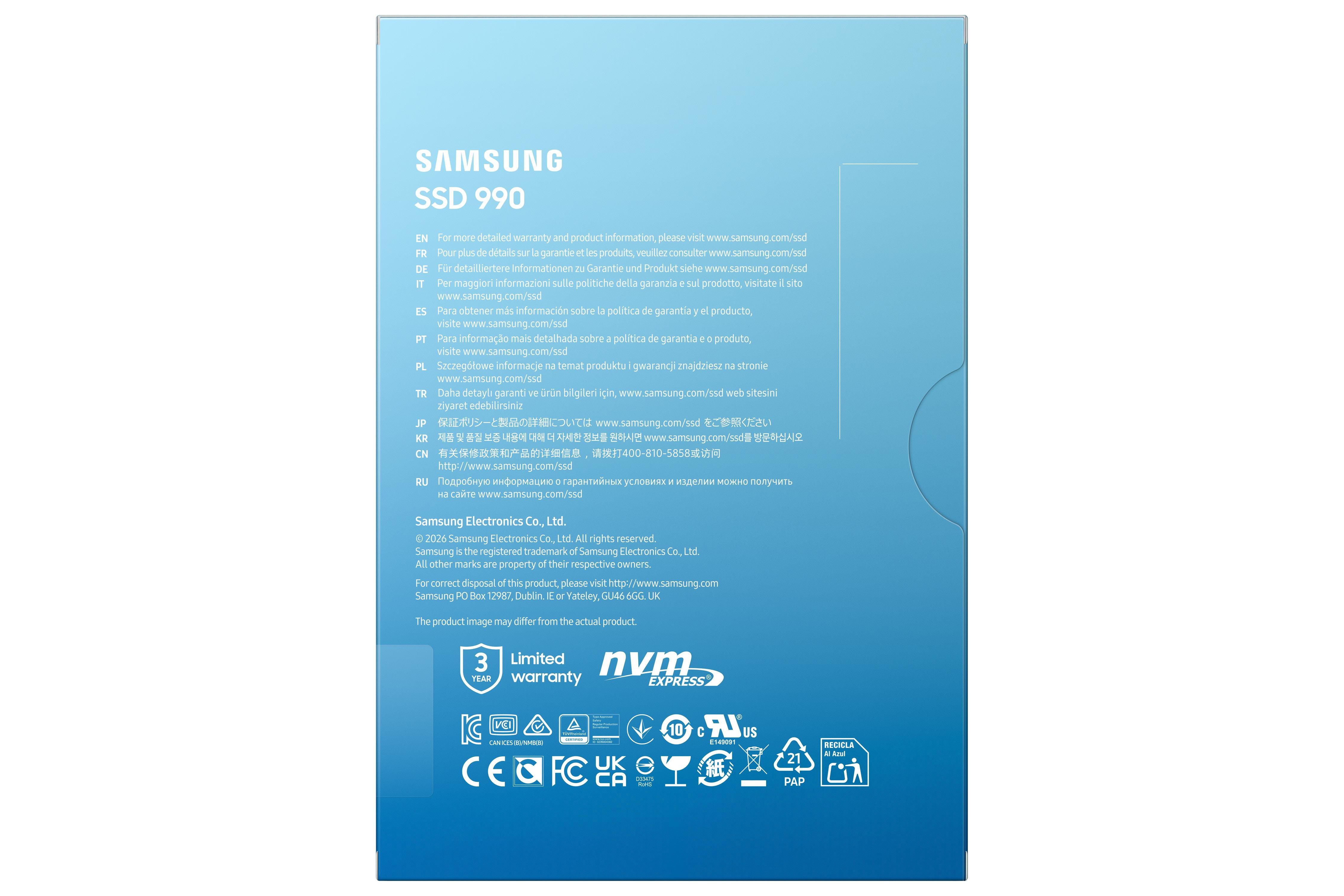 Samsung SSD 990 NVMe,  M.2 SSD 1 TB7 