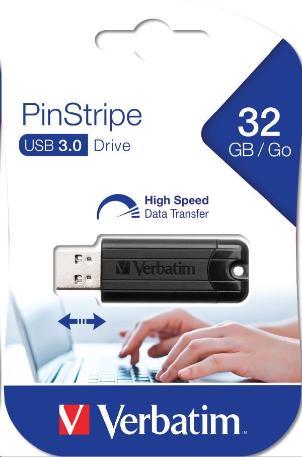 VERBATIM Flash Disk PinStripe USB 3.0,  32 GB - čierna5 