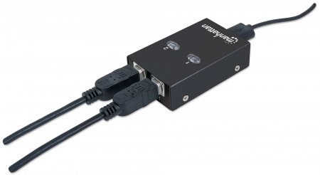 MANHATTAN USB 2.0 přepínač 2:1 (switch,  1 zařízení pro 2 PC)0 