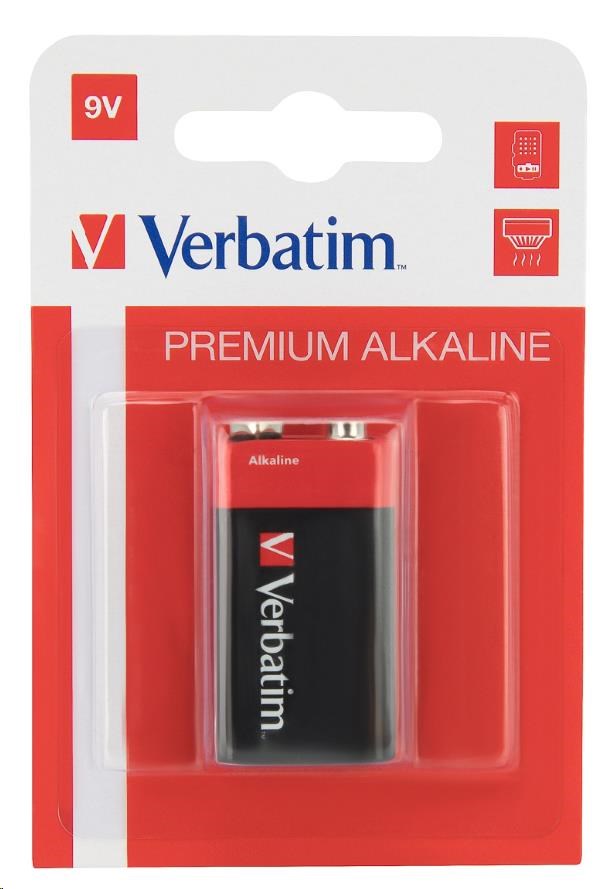 VERBATIM Alkalické baterie 9V,  1 PACK ,  6LR611 