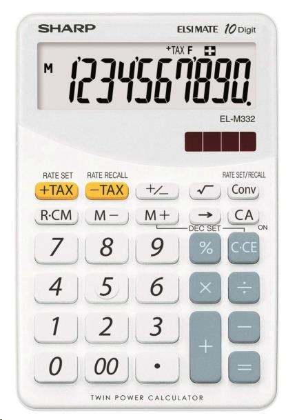 SHARP kalkulačka - EL-M332BWH - bílá0 