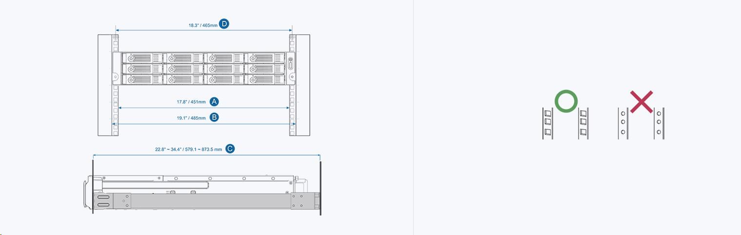QNAP Rail-A03-57 sada kolejnic,  ližiny1 