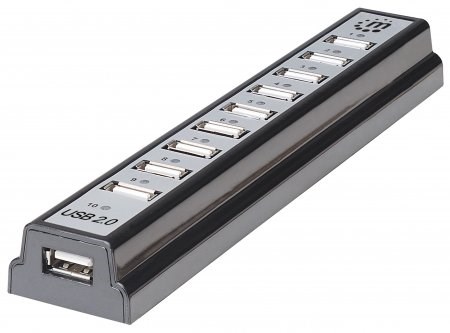 MANHATTAN Hi-Speed USB 2.0 Stolný rozbočovač,  10 portov0 